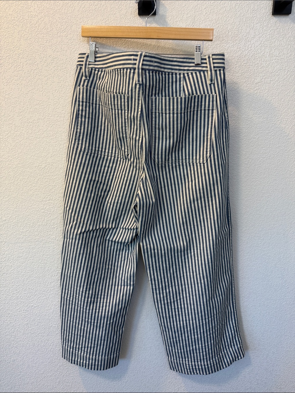 Madewell Striped Wide-Leg Chinos — Blue & White - Picture 4 of 5